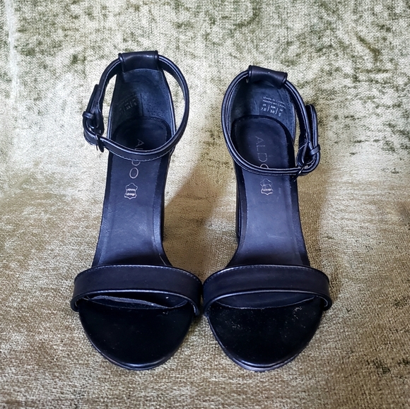 Strappy Aldo Black Heels - Picture 2 of 3
